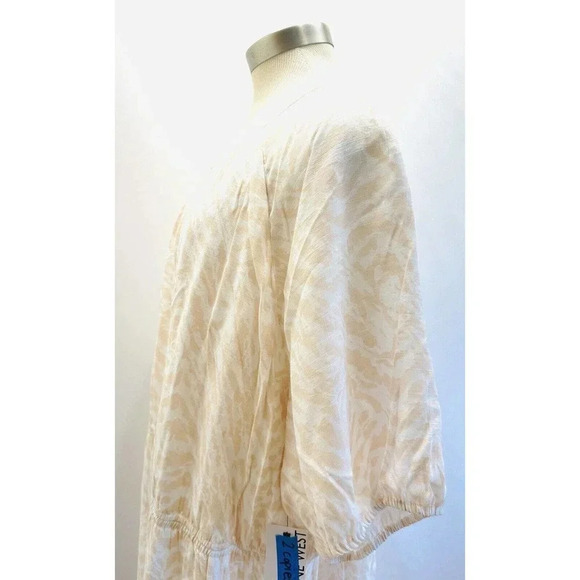 NWT NINE WEST Women Short Sleeve Full Length Lined Peach Boho Maxi Dress Size 4X - Picture 5 of 12